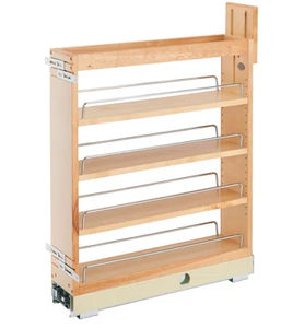 Cesta extraíble de madera para despensa con marco de cierre suave - Product Image 2