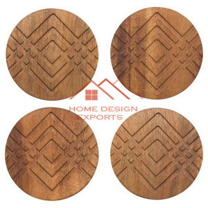 Nuevos Artesanías de Madera, Piezas de Madera para Grabar, Decoración de Mesa, Juego de Posavasos Redondos de Bambú para Bebidas, Gran Venta - Product Image 5