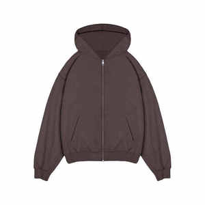 Último diseño de moda Sudadera con capucha unisex Sudadera de talla grande Sudadera con capucha Recortada Suéter con capucha de doble cremallera - Product Image 1