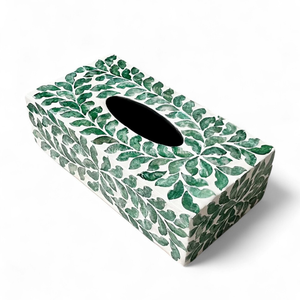 Caja de Pañuelos Hecha a Mano con Incrustaciones de Nácar, Portapañuelos Decorativo para Sala de Estar - Product Image 4