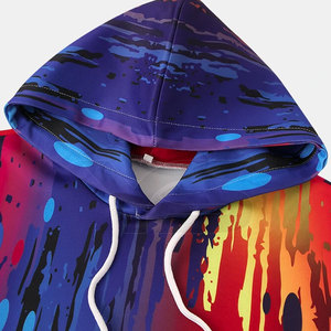Sudadera con capucha cómoda de estilo de invierno para hombre OEM, diseño personalizado con impresión digital, cuello con capucha de patrón sólido a la moda - Product Image 3