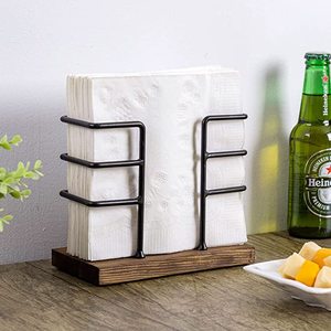 Servilletero de madera de alambre de metal más vendido a precio barato para cocina, restaurante, oficina, fiesta, hogar, servilletero de pie - Product Image 3