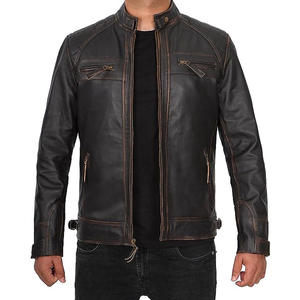Vestes en cuir personnalisées Veste en cuir pour homme de haute qualité Produit à manches longues Veste en cuir pour homme - Product Image 3