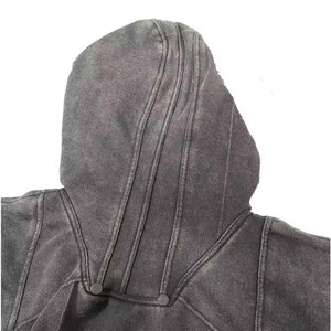 Nouveau Hoodie Homme 2025 Élégant en Coton Polaire à Col Zippé, Effet Délavé Acide et Vieilli, Respirant, Hiver, Service OEM - Product Image 5
