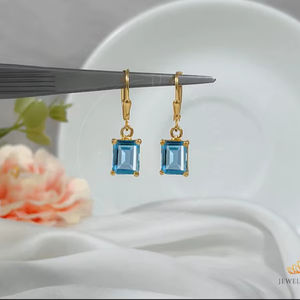 Pendientes de Botón de Plata de Ley 925 con Oro de 14K y Rodio, con Circonita, Forma Octogonal, Joyería Elegante con Piedras Preciosas para Mujer, Regalo para Fiesta - Product Image 1