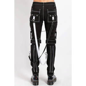 Pantalon en coton gothique, pantalon de style streetwear, clous, fermeture éclair, chaînes, pantalon unisexe - Product Image 5