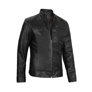 Blousons bombardiers d'hiver pour hommes Blouson en cuir noir avec broderie en PU Service OEM Taille XS - Product Image 5
