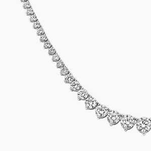 Women's Yellow Gold 10K/925 <b>Silver</b> Tennis <b>Necklace</b> with 3.50 MM Moissanite Cut Diamond Elegant Wedding Jewelry Gift - Product Image 5