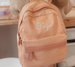 Sac à dos préscolaire <span class=keywords><strong>brodé</strong></span> Sac à dos en toile avec nom de l'enfant Sac à dos personnalisé pour enfants - Product Image 3