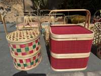 Panier en bambou recyclable du Vietnam pour pique-nique, cadeau artisanal fait main, emballage de panier-cadeau de fêtes, nouvel an lunaire, fête du thé en plein air