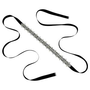 Cinturón de Novia Ajustable con Pedrería Negra Bridella BS269 para Bodas y Eventos Formales - Product Image 2