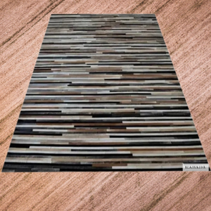Tapis Patchwork Personnalisés Poils Sur Cuir de Vachette Tapis en Cuir Véritable Design Moderne Tapis en Cuir Faits à la Main Entièrement Personnalisés - Product Image 5