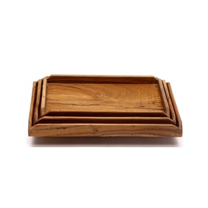 Bandeja de servicio de madera de aspecto elegante moderna con asas para uso en utensilios de cocina en el hogar y restaurantes de fabricante indio - Product Image 6