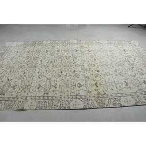 พรมขนาด 5.3x9.5 ฟุต, พรมตุรกีโบราณขนาดใหญ่, พรมขนสัตว์สีขาว - Product Image 3