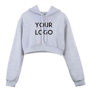 เสื้อฮู้ดครอปสตรีทแวร์มีสไตล์เหมาะสำหรับชุดลำลองเสื้อครอปผ้าฝ้าย100% มีฮู้ดสำหรับผู้หญิงมีฉลากส่วนตัว - Product Image 6