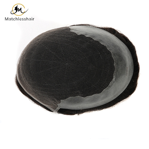 <span class=keywords><strong>N6</strong></span> French Lace Front Perruque de prothèse de cheveux pour hommes en poly PU avec cheveux indiens Toupee européen Couleur naturelle Modèle vierge - Product Image 3