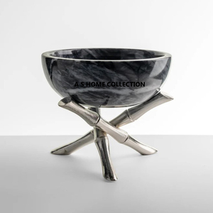 Bols en métal aluminium à finition dorée Paires de 2 bol d'affichage d'accent pour la maison Forme personnalisée de style surélevé - Product Image 4