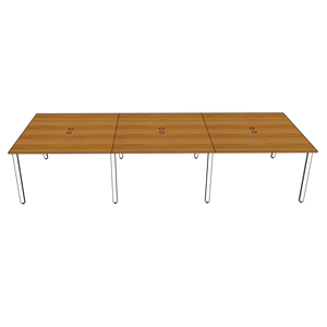 BFATB013-แอตันแบมบูโต๊ะกลุ่ม 6 ชิ้น ดีไซน์ทันสมัย ขาเหล็กขนาด 360x120 ซม. ประกอบเสร็จแล้ว - Product Image 5