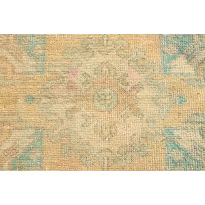 Vintage 1.5x2.8 ft Rug, Turkish Rug, <b>Yellow</b> Southwestern <b>Wool</b> Rug - Product Image 4