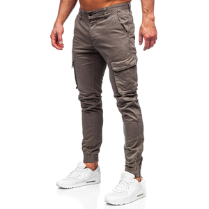 Pantalones cargo personalizados OEM con cintura elástica para hombre, pantalones informales de material de algodón, pantalones para correr apilados, pantalones Corgo con logotipo personalizado - Product Image 2