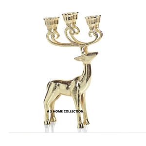 Portavelas con acabado dorado de Metal de aluminio de diseño frondoso, tarro de vela único de hormigón, perfecto para sala de estar con estilo - Product Image 5