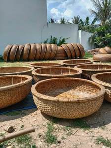 Bateau coracle en bambou fait à la main, bateau de pêche à rames en pagaie naturelle pour la station, fabriqué au Vietnam, prêt à expédier - Product Image 2