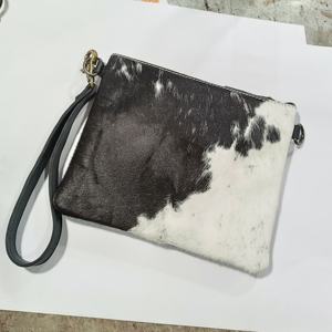 Pochette en cuir de fourrure de vachette noire meilleure vente portefeuille outillage à la main bracelet en cuir sac à prix abordable - Product Image 4