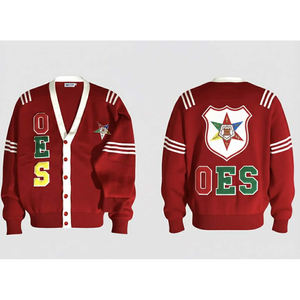 Pull cardigan varsity personnalisé OES |   Veste de l'Ordre de l'Étoile de l'Orient |   Pull en tricot à boutons - Product Image 5