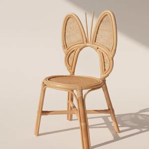 Rattan kids <b>chair</b> with bow-shaped backrest seating for <b>toddler</b> baby comfortable children <b>chairs</b> - Product Image 4
