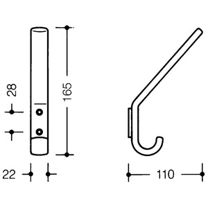 HEWI <b>Single</b> Coat Hook 477.90.070 108mm Projection Pure <b>White</b> Polyamide 163mm Height - Product Image 4
