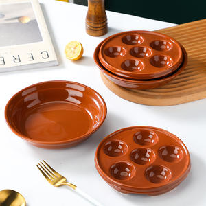Plat de cuisson d'escargot de fruits de mer de <span class=keywords><strong>6</strong></span>.5 pouces Assiettes d'escargot en céramique personnalisées avec <span class=keywords><strong>6</strong></span> <span class=keywords><strong>trous</strong></span> - Product Image 2