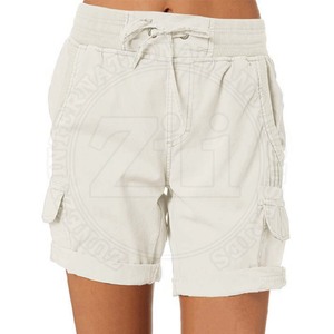 Pantalones cortos informales con estilo de alta calidad para mujer, transpirables, de Color sólido, diseño personalizado, poliéster/algodón, verano, venta al por mayor - Product Image 4