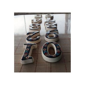 หมายเลขประตูเซรามิกสีน้ำเงินเข้มทำด้วยมือของ ylmazel มี3สีให้เลือกสำหรับแผ่นประตู - Product Image 4