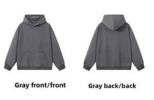 เสื้อฮู้ดผู้ชายทรงหลวม320G, ผ้าฝ้ายวินเทจไซส์ใหญ่พอดีตัวสวมใส่สบายสไตล์ใหม่ฤดูใบไม้ร่วงฤดูหนาว - Product Image 4