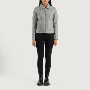 Chaqueta de cuero de mujer personalizada al por mayor fabricante de prendas de vestir exteriores elegantes de calidad superior para tiendas de moda - Product Image 3