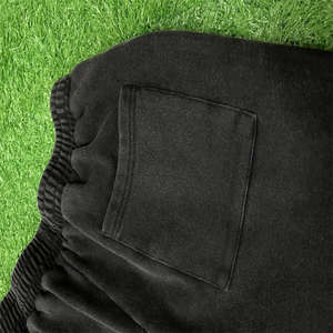 Wholesale OEM Custom 400GSM Acid <b>Washed</b> French Terry Sweatpants - Stone <b>Washed</b> Cotton Rhinestone <b>Screen</b> Printing Ready Trousers - Product Image 6