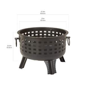 Modern Steel <b>Fire</b> <b>Pits</b> Heavy Gauge Metal Construction Freestanding Portable 9999 BTU Heating Output for Outdoor <b>Garden</b> Night Use - Product Image 4