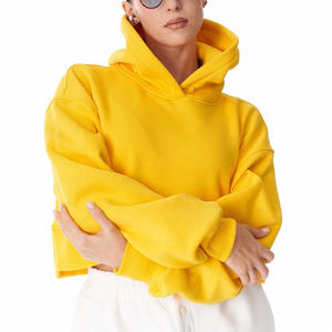 Sudadera con capucha recortada personalizable para mujer, sudadera con estilo, Top con opciones de impresión para ropa de calle de moda y uso informal - Product Image 3