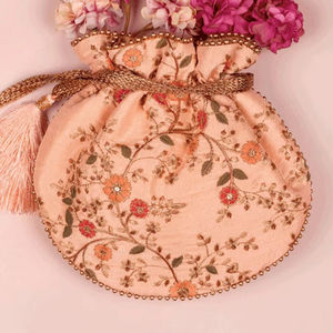 Sac Potli brodé ethnique pour femme, sac cadeau traditionnel pour mariage et fête, élégant et tendance, vente en gros - Product Image 1
