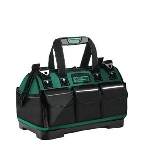 Tool Bag With Multiple Pockets Green Black Color Durable Carry Case For Tools Equipment Storage - Product Image 1