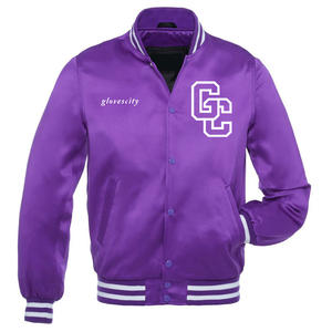 Chaqueta Bomber Varsity de Invierno para Hombre, Talla Grande, con Cuello Alto y Logotipo Frontal, Reversible y Resistente al Viento, Tejido Satinado - Product Image 1