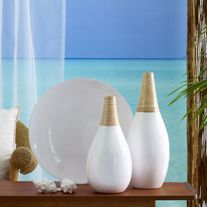 Jarrón de bambú hilado ecológico con acabado brillante para la decoración del hogar y la Oficina, producto de exportación hecho a mano de Vietnam - Product Image 3