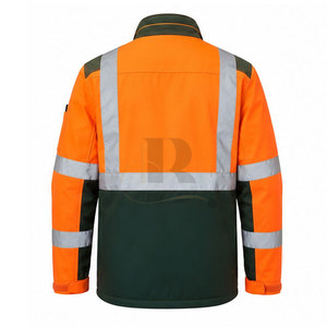 Veste de travail réfléchissante pour homme, tendance, haute visibilité, imperméable, en polyester, fermeture éclair sur le devant, plusieurs poches utilitaires, construction extérieure - Product Image 2