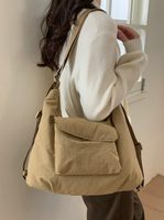 Tas Selempang Wanita Anti Air Bahan Nylon dengan Ritsleting, Dapat Diubah Menjadi Ransel, Tas Hobo, Tas Tote, Tas Bulan Sabit, Tas Selempang Silang