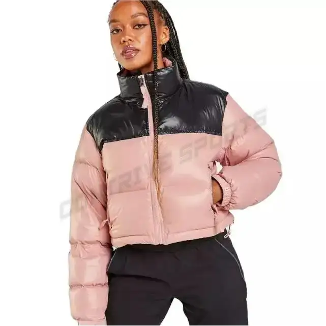 Custom Women's Winter Bomber Down Jacket Women Puffer Coat Breathable Over Size Custom Jackets