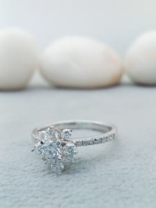 Personalizable 925 Plata Oro 14K-18K Compromiso Boda Diamante Anillo Solitario Flor Forma GIA VVS Lab Grown Diamond - Product Image 3