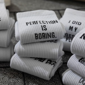 Custom logo Street Letter White <b>Socks</b> Men Sports Hip Hop Street <b>Socks</b> - Product Image 6
