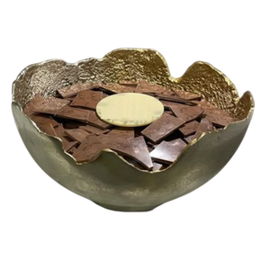 Bol à chocolat en aluminium moderne et luxueux, fait à la main, lavable au lave-vaisselle, personnalisable, centre de table pour événements et célébrations - Product Image 1