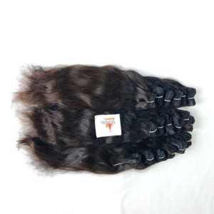 Extensions de cheveux humains ondulés droits bruts de temple indien à cuticules alignées Paquet de traitement de couleur naturelle en gros - Product Image 3