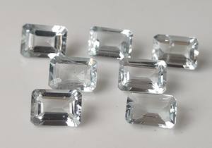 Gran oferta, aguamarina Natural, piedras preciosas sueltas, corte Octágono facetado, 3x5mm-8x10mm para fabricación de joyas, Color Aqua - Product Image 5
